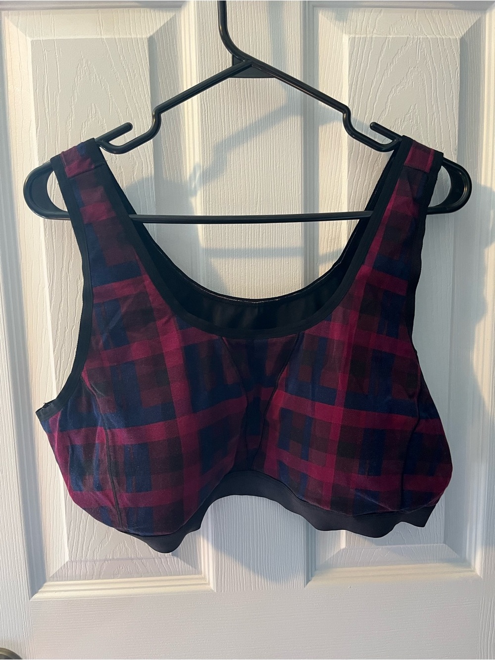Torrid Women’s Cotton Seamed Scoop Pink/Navy Plaid Bra - Size 3